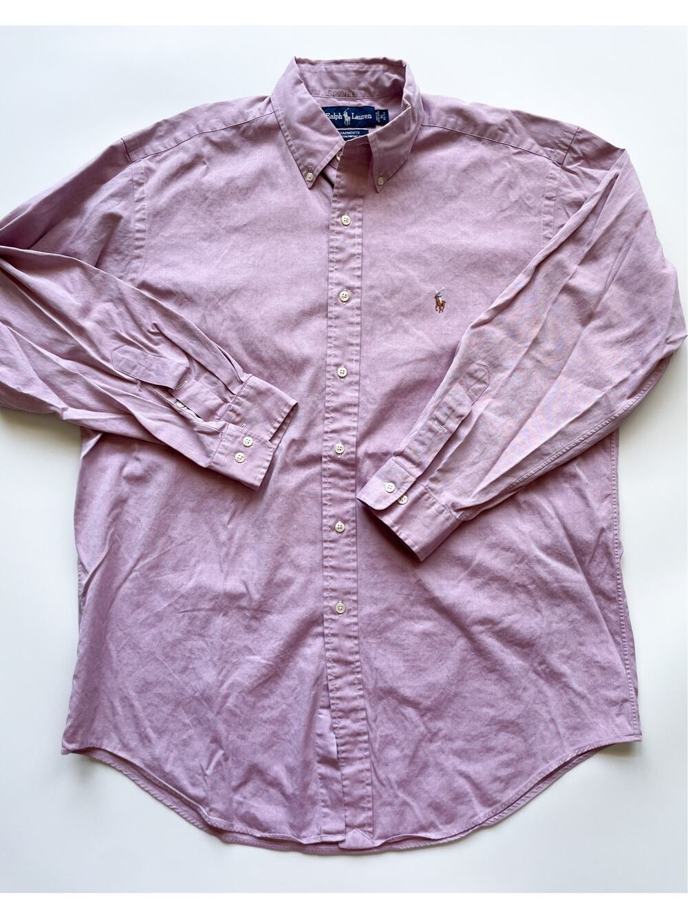 Men's Polo Ralph Lauren Mauve Yarmouth Cotton Button Down Natural Pony 16-32/33